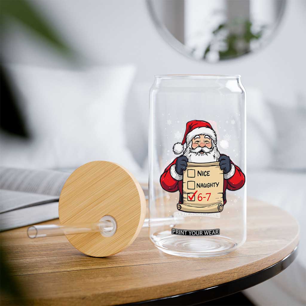 Funny Santa Six Seven Meme Glass Can Gen Z Christmas Gift TS12 Print Your Wear