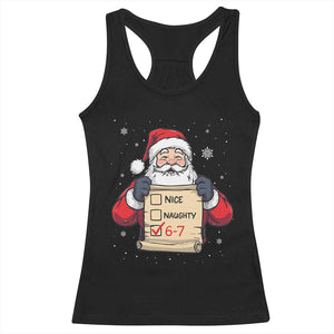 Funny Santa Six Seven Meme Racerback Tank Top Gen Z Christmas Gift TS12 Black Print Your Wear