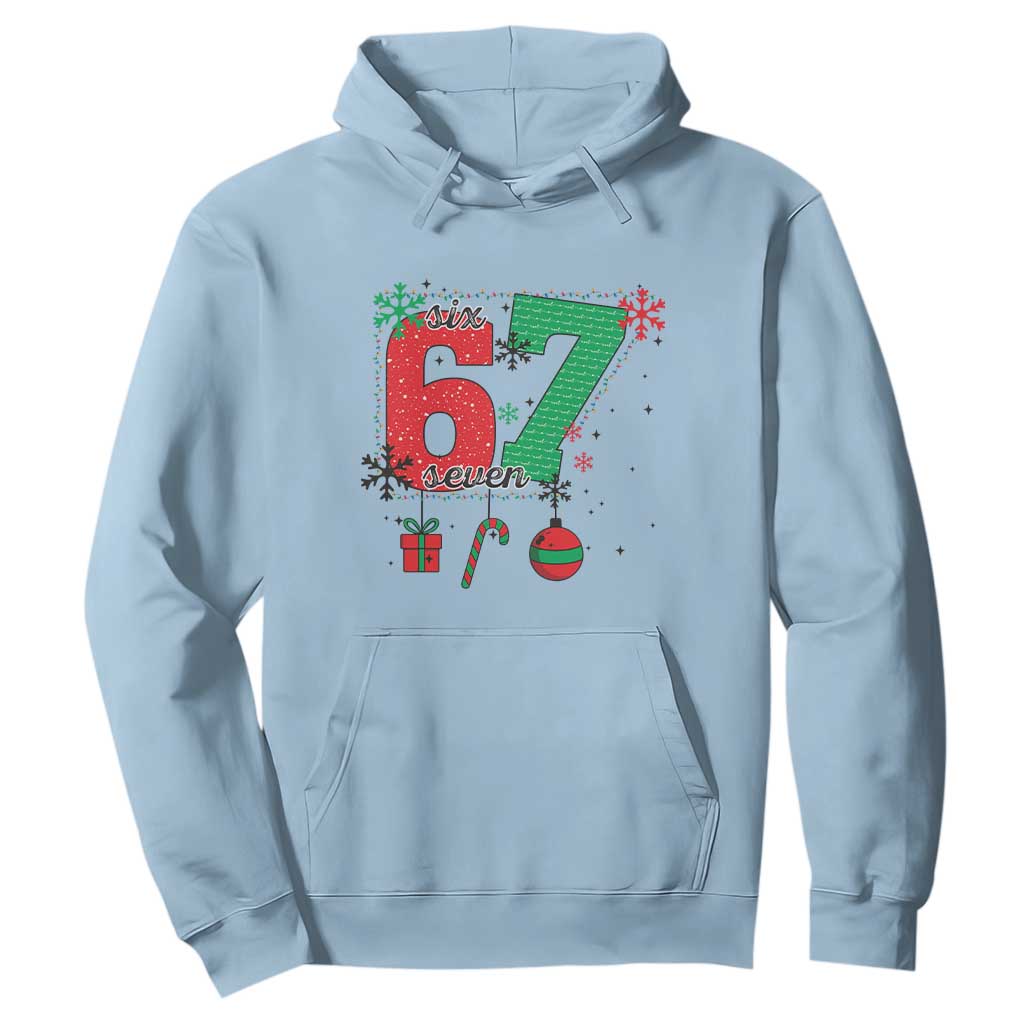 Funny Six Seven Meme Trendy TikTok Hoodie Christmas Gift TS12 Light Blue Print Your Wear