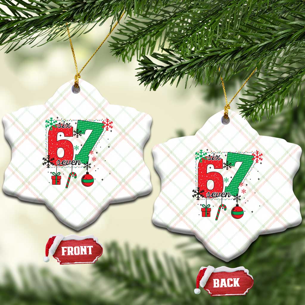 Funny Six Seven Meme Trendy TikTok Ceramic Ornament Christmas Gift TS12 Print Your Wear