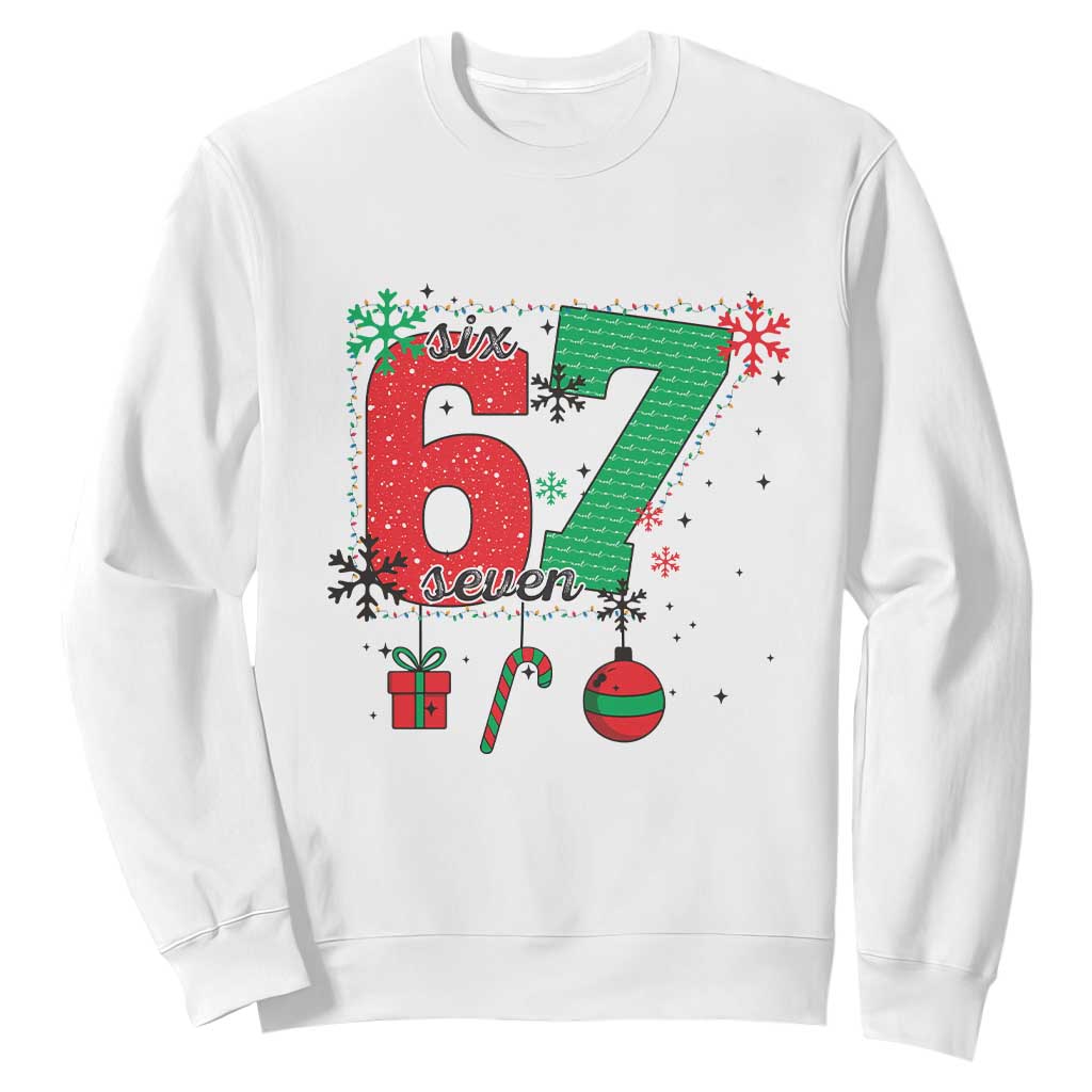 Funny Six Seven Meme Trendy TikTok Sweatshirt Christmas Gift TS12 White Print Your Wear