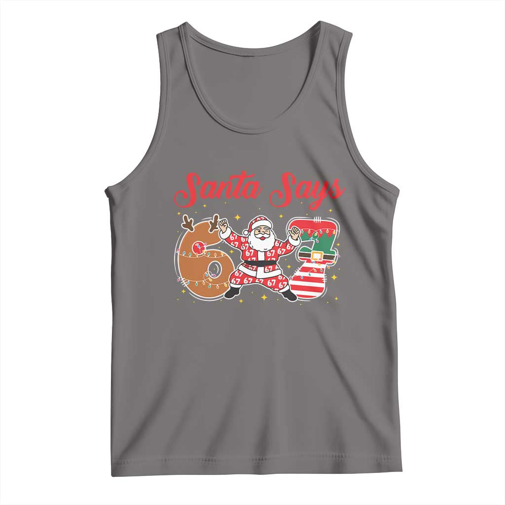 Funny Santa Says Six Seven Meme Tank Top Holiday Gift For Gen Z TS12 Deep Heather Print Your Wear