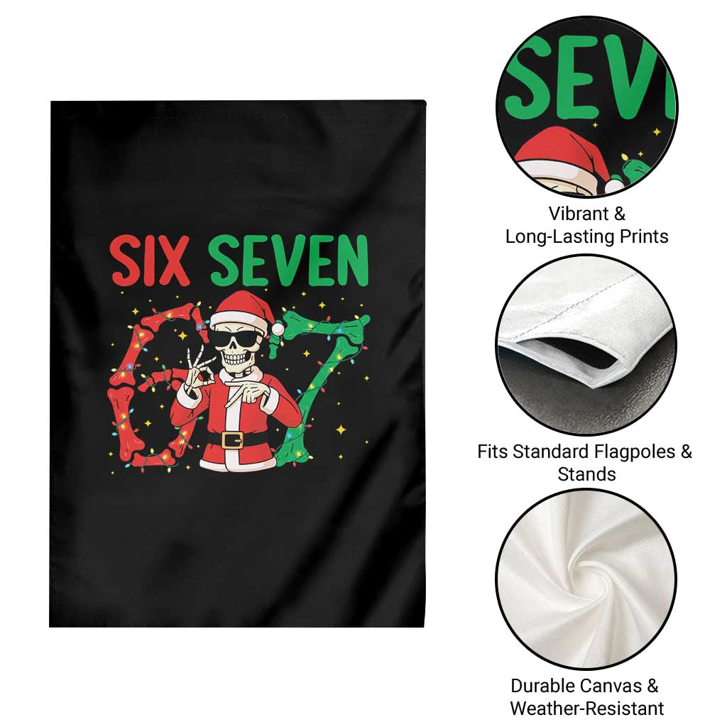 Funny Santa Skeleton Says Six Seven Garden Flag Christmas Meme Gift TS12 Print Your Wear