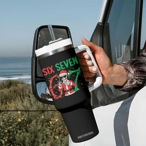 Funny Santa Skeleton Says Six Seven Tumbler With Handle Christmas Meme Gift TS12 Print Your Wear
