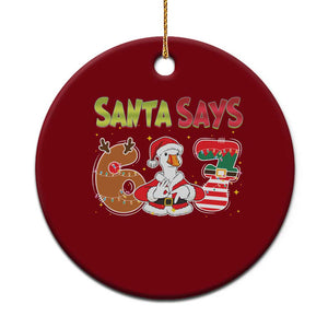 Funny Sant Goose Says Six Seven Ceramic Ornament Christmas Gift For Gen Z TS12 1pc Red Print Your Wear