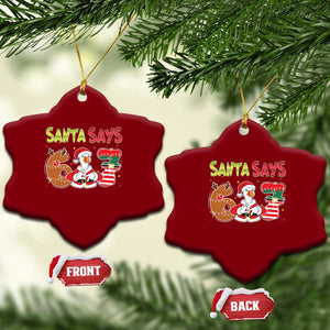 Funny Sant Goose Says Six Seven Ceramic Ornament Christmas Gift For Gen Z TS12 Print Your Wear