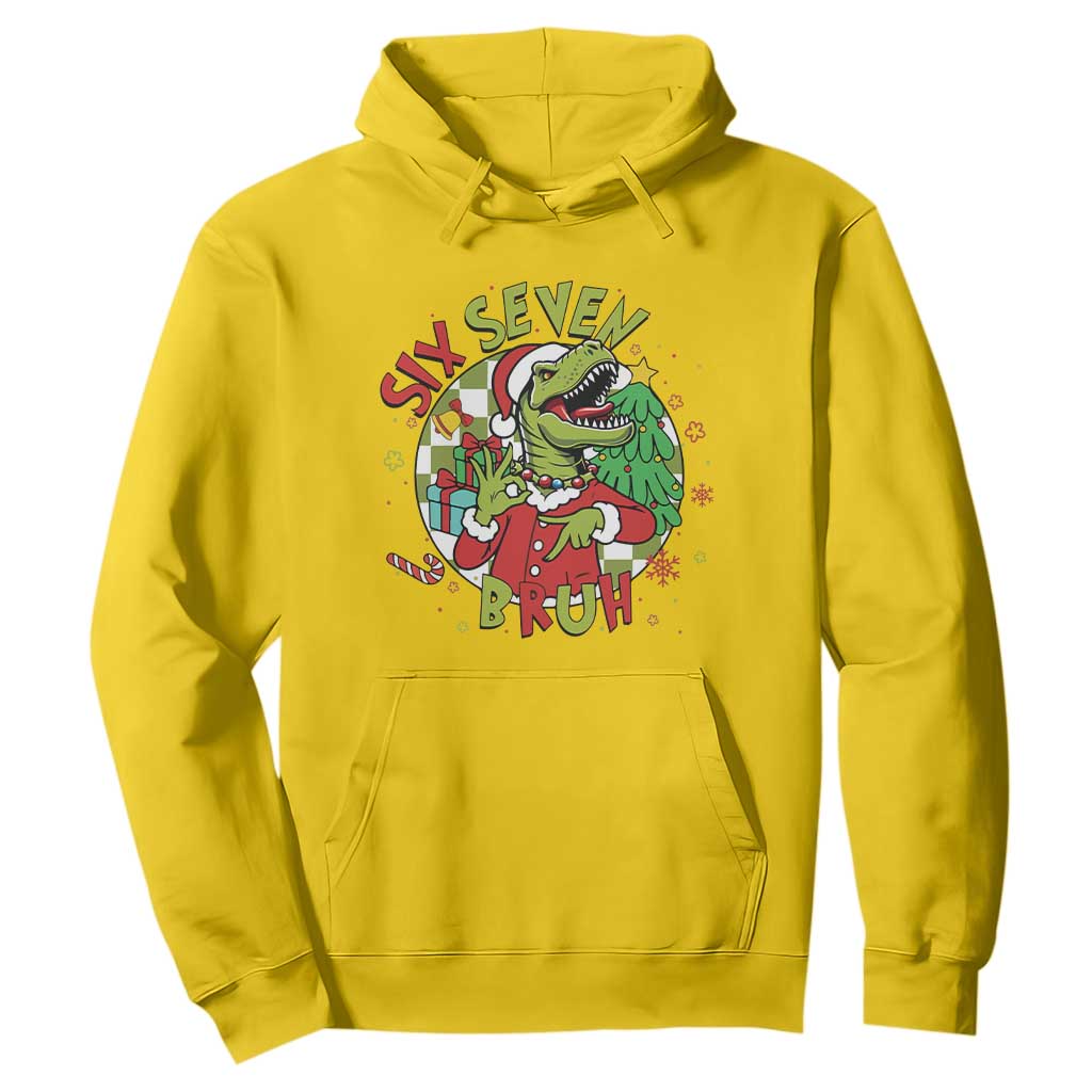 Funny Christmas Dinosaur Lover Gift Hoodie Trending Six Seven Bruh TS12 Daisy Print Your Wear