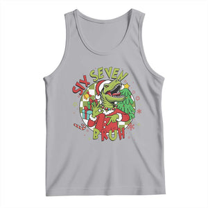 Funny Christmas Dinosaur Lover Gift Tank Top Trending Six Seven Bruh TS12 Athletic Heather Print Your Wear