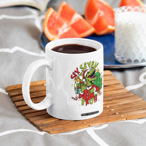 Funny Christmas Dinosaur Lover Gift Coffee Mug Trending Six Seven Bruh TS12 Print Your Wear
