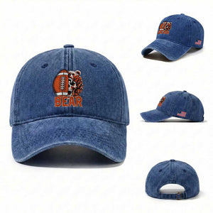 CFB Kings Washed Cotton Baseball Cap Bear Skull Gothic Fan Gift TS12 Washed Cap Universal Fit Royal Blue Print Your Wear