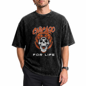 CFB Lover Washed Cotton T-Shirt Bear Skull Gothic Fan Gift