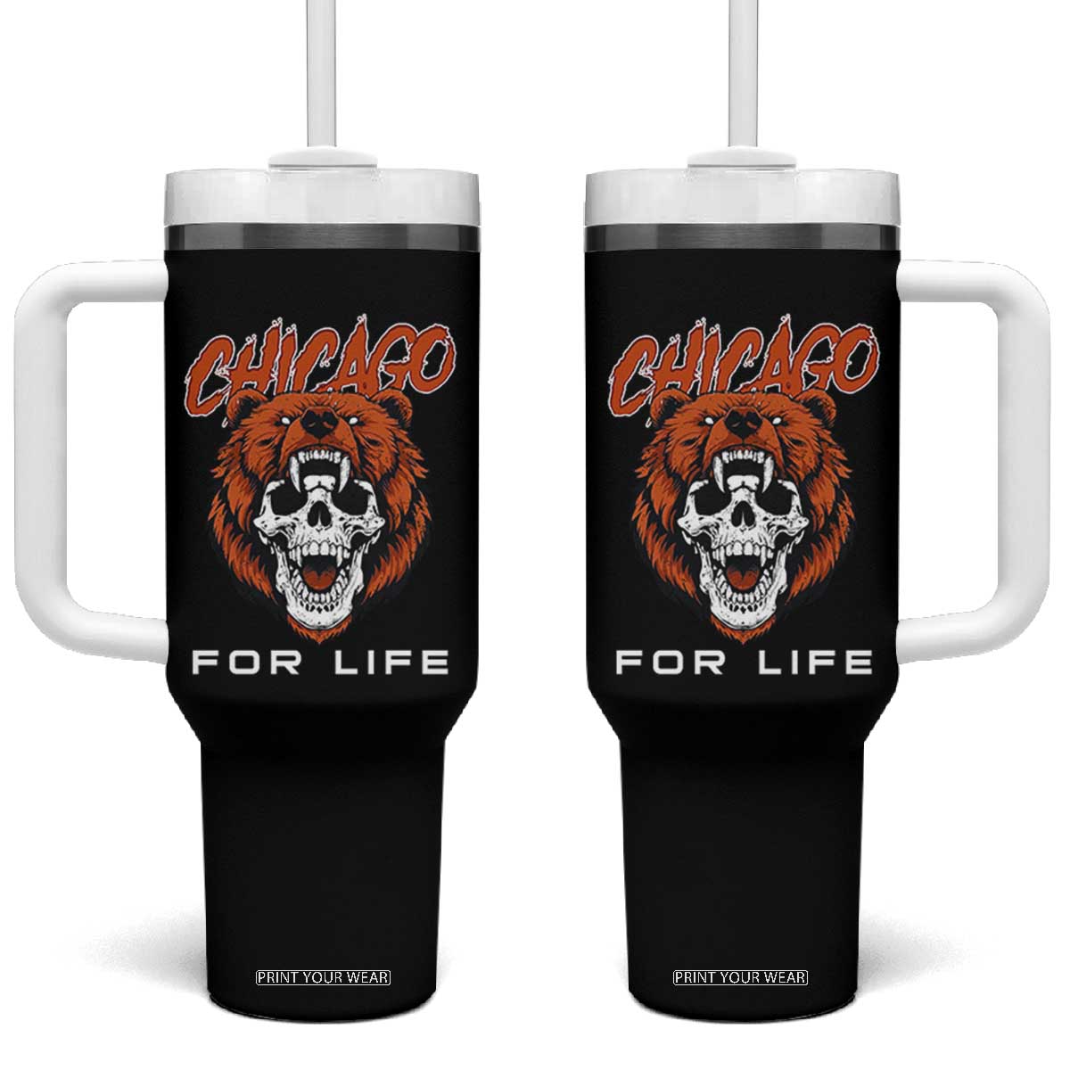 CFB Lover Tumbler With Handle Bear Skull Gothic Fan Gift TS12 One Size: 40 oz Black Print Your Wear