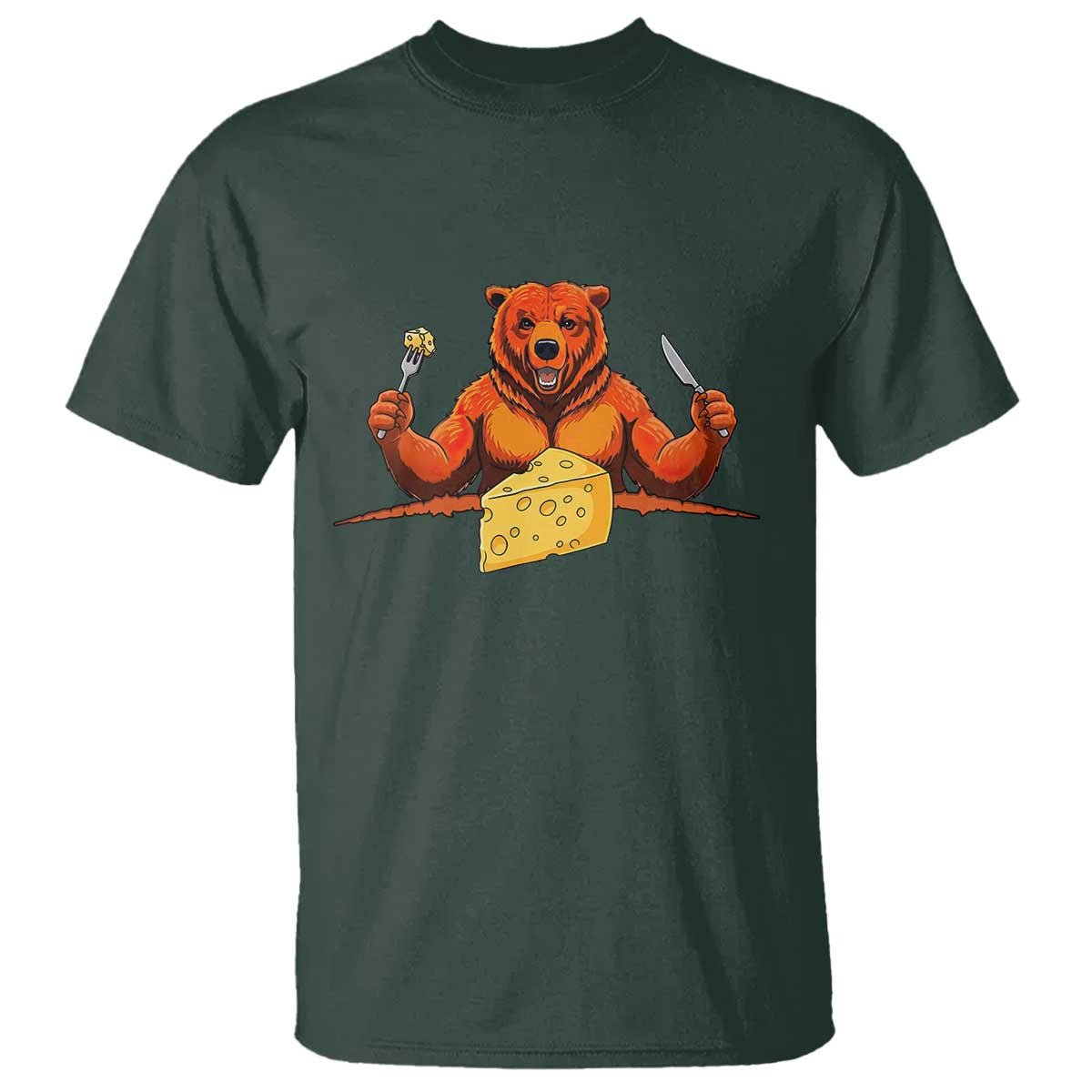 Football Rival Gift T Shirt Funny Br Eating CHZ TS12 Dark Forest Green Print Your Wear