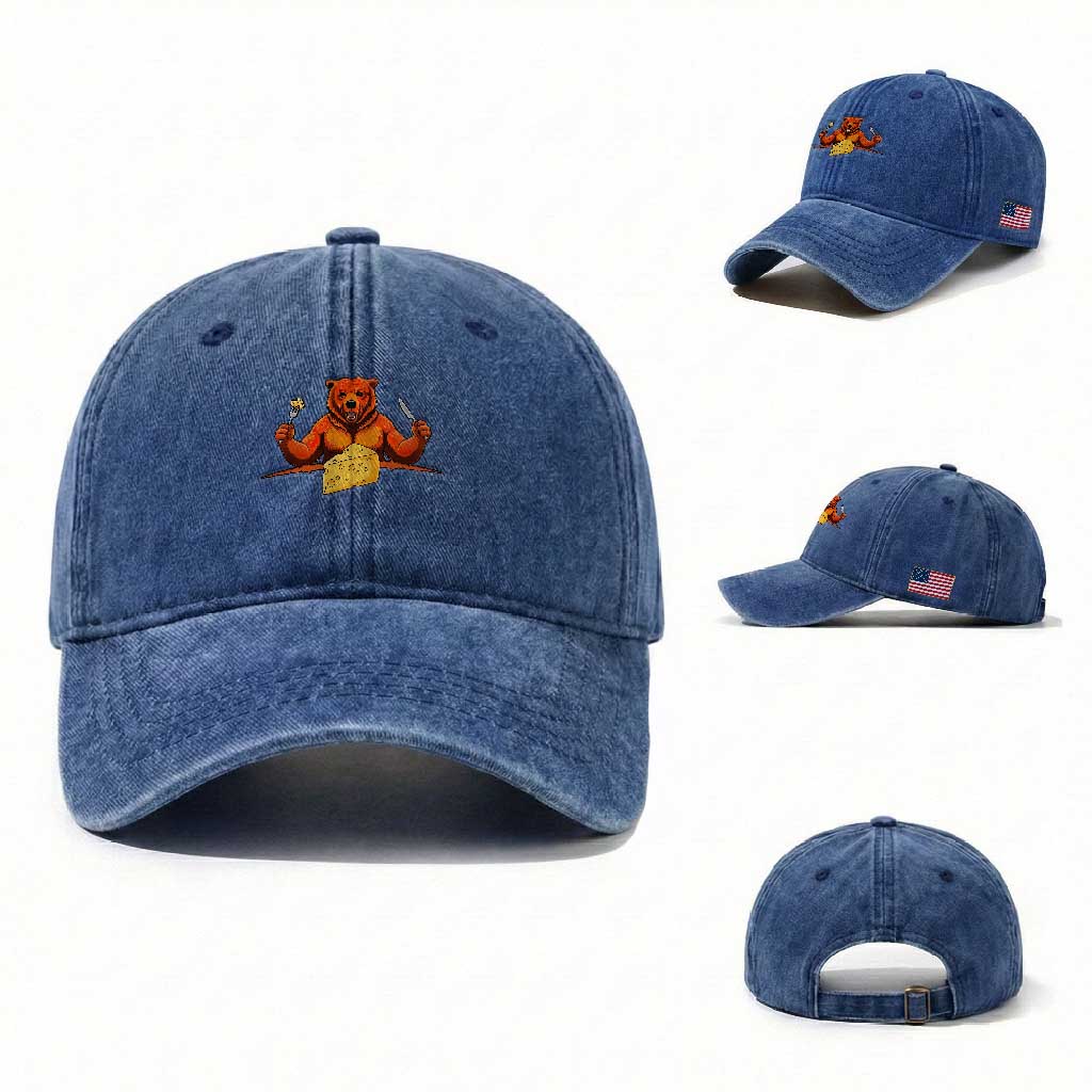 Football Rival Gift Washed Cotton Baseball Cap Funny Br Eating CHZ TS12 Washed Cap Universal Fit Royal Blue Print Your Wear