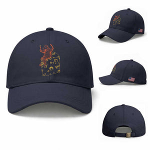 BR Eating CHZ Baseball Cap Funny Football Rival Gift TS12 Baseball Cap Universal Fit Navy Print Your Wear