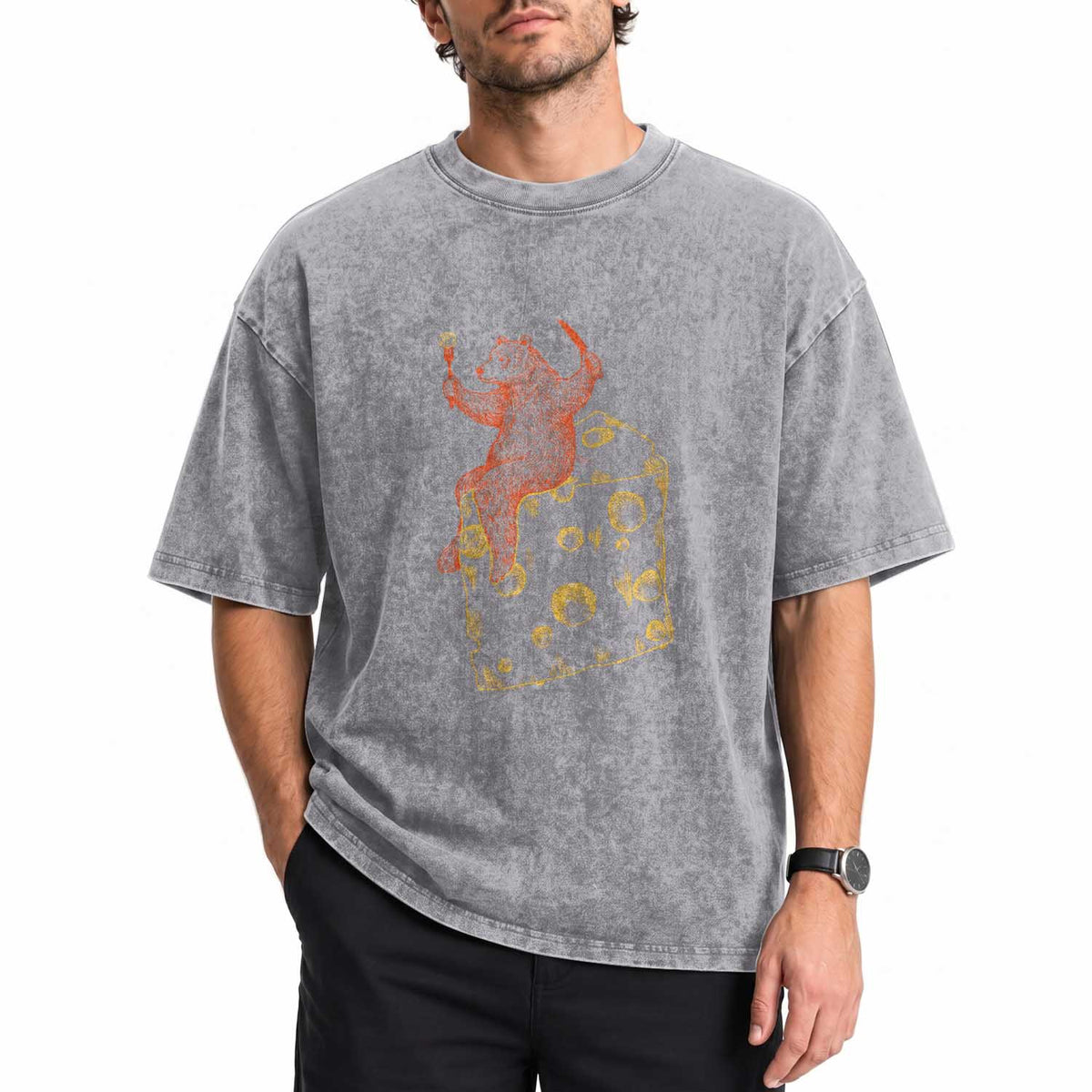 BR Eating CHZ Washed Cotton T-Shirt Funny Football Rival Gift