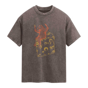 BR Eating CHZ Washed Cotton T-Shirt Funny Football Rival Gift