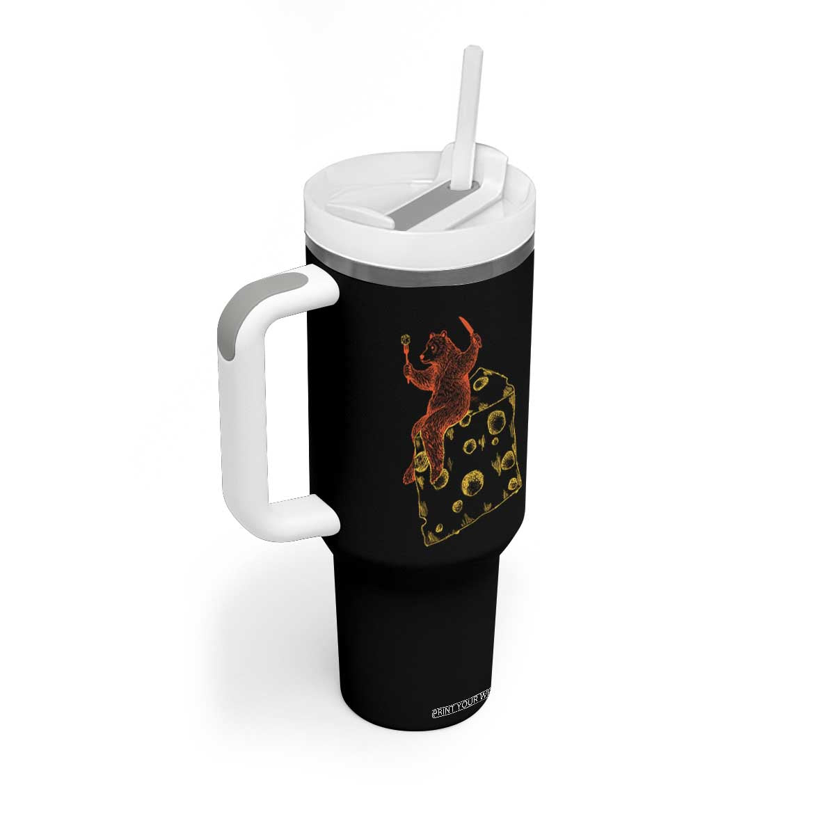 BR Eating CHZ Tumbler With Handle Funny Football Rival Gift TS12 Print Your Wear