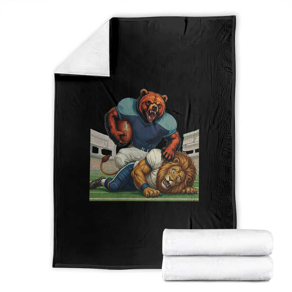 Football Rival Gift Throw Blanket Fierce Br Defeating Lio TS12 Black Print Your Wear