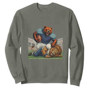 Football Rival Gift Sweatshirt Fierce Br Defeating Lio TS12 Military Green Print Your Wear