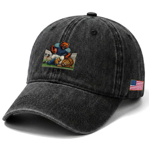 Football Rival Gift Washed Cotton Baseball Cap Fierce Br Defeating Lio TS12 Print Your Wear
