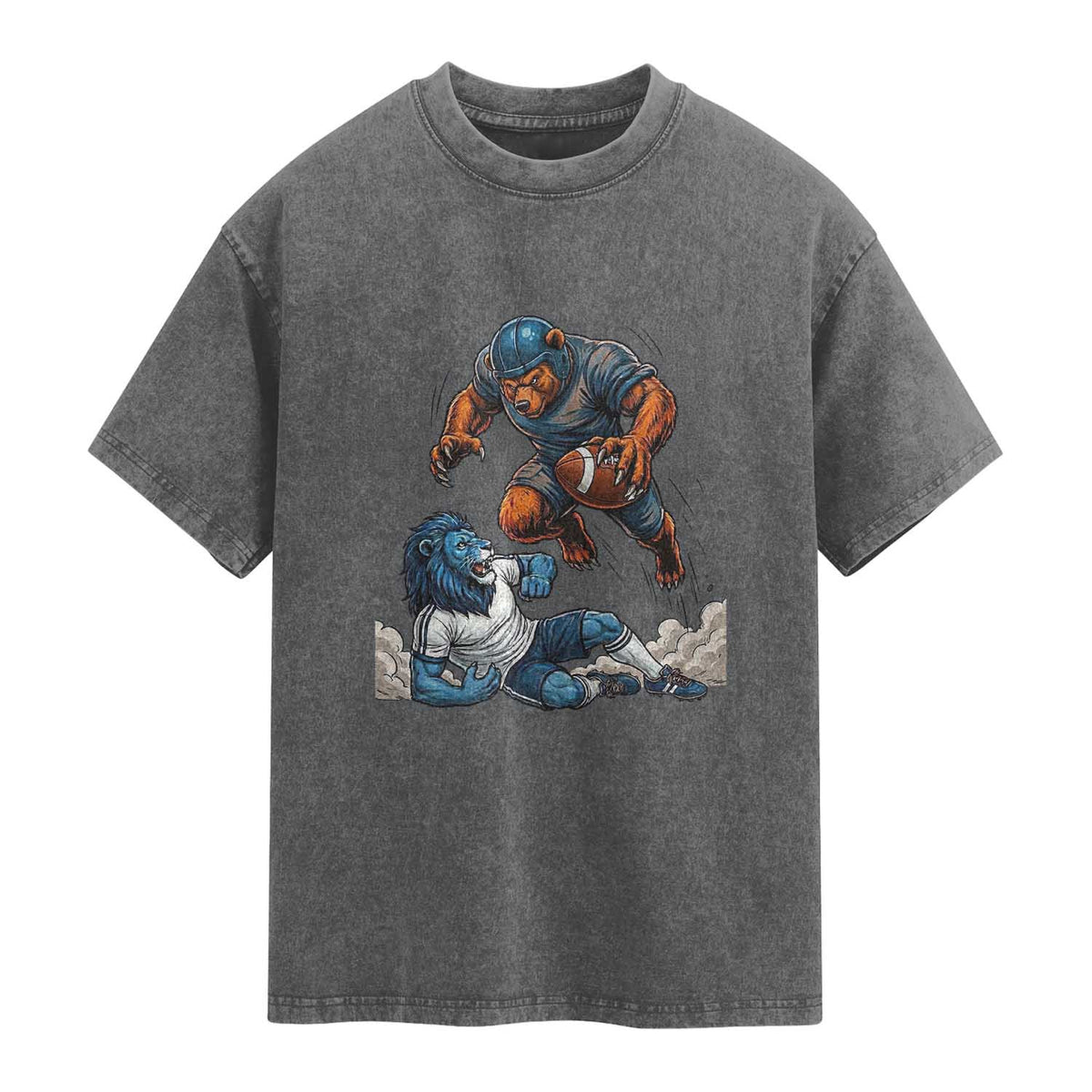 Fierce Br Defeating Lio Washed Cotton T-Shirt Gift For Football Lovers