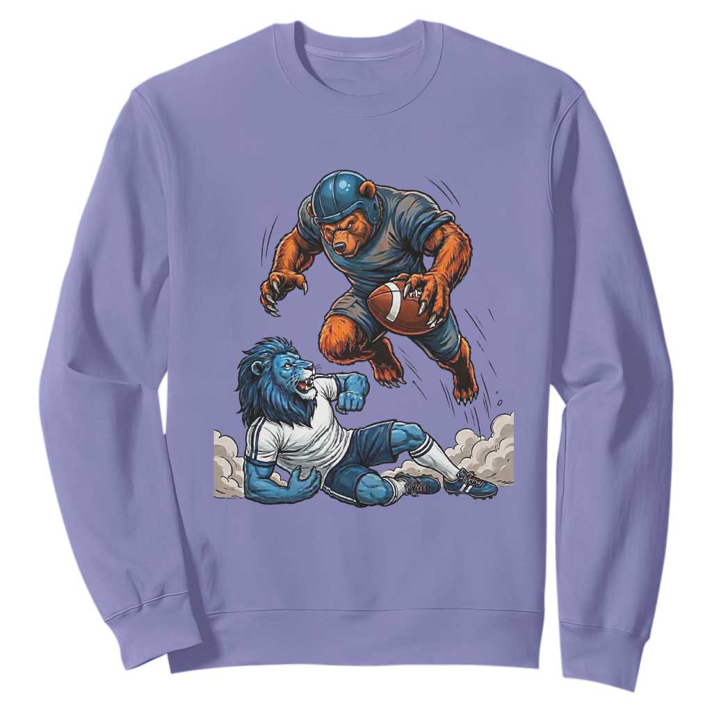 Fierce Br Defeating Lio Sweatshirt Gift For Football Lovers TS12 Violet Print Your Wear