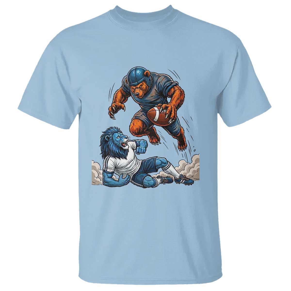 Fierce Br Defeating Lio T Shirt Gift For Football Lovers TS12 Light Blue Print Your Wear