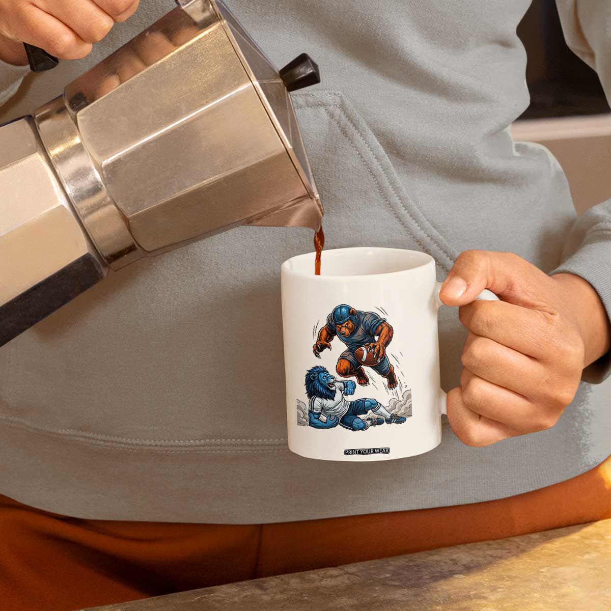 Fierce Br Defeating Lio Coffee Mug Gift For Football Lovers TS12 Print Your Wear