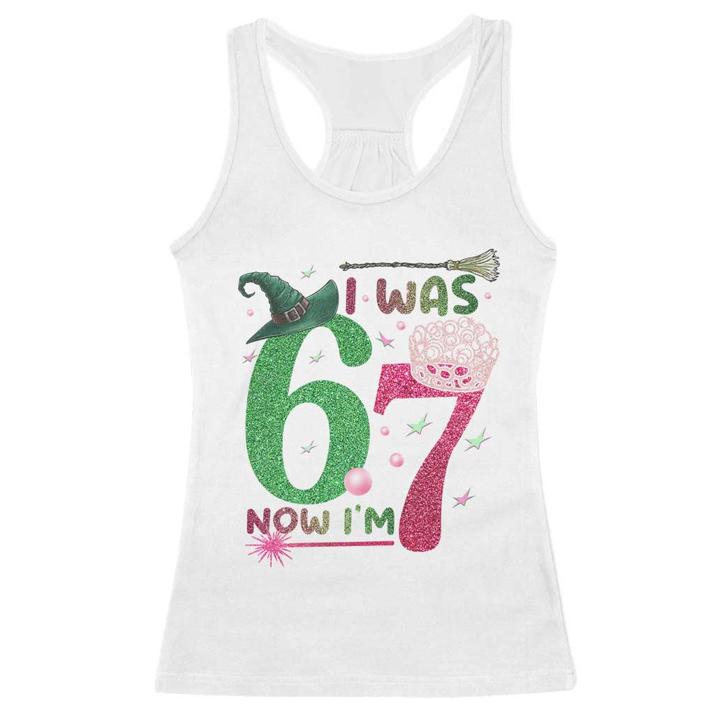Birthday Girl I Was 6 Now I Am 7 Racerback Tank Top Gift For Alpha Kids TS12 White Print Your Wear