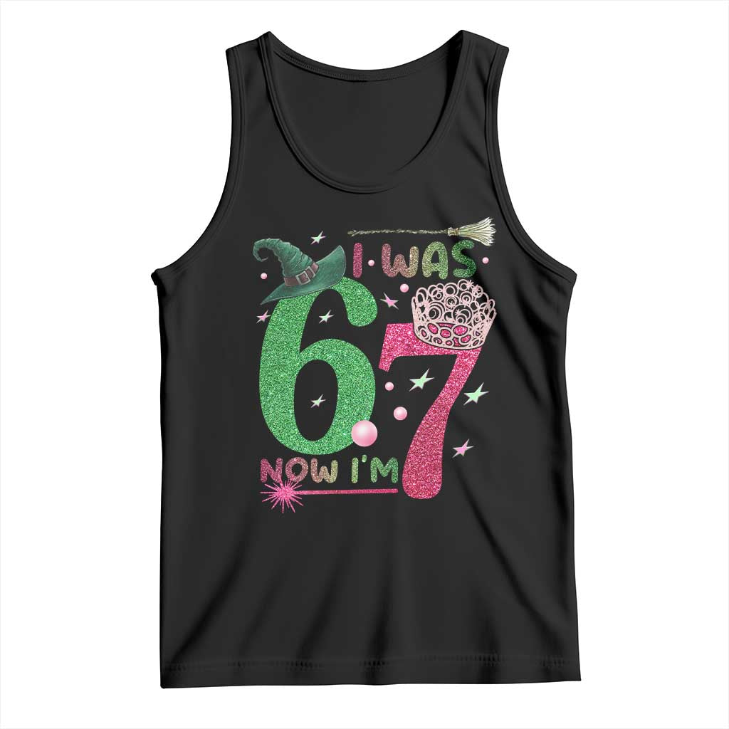 Birthday Girl I Was 6 Now I Am 7 Tank Top Gift For Alpha Kids TS12 Black Print Your Wear