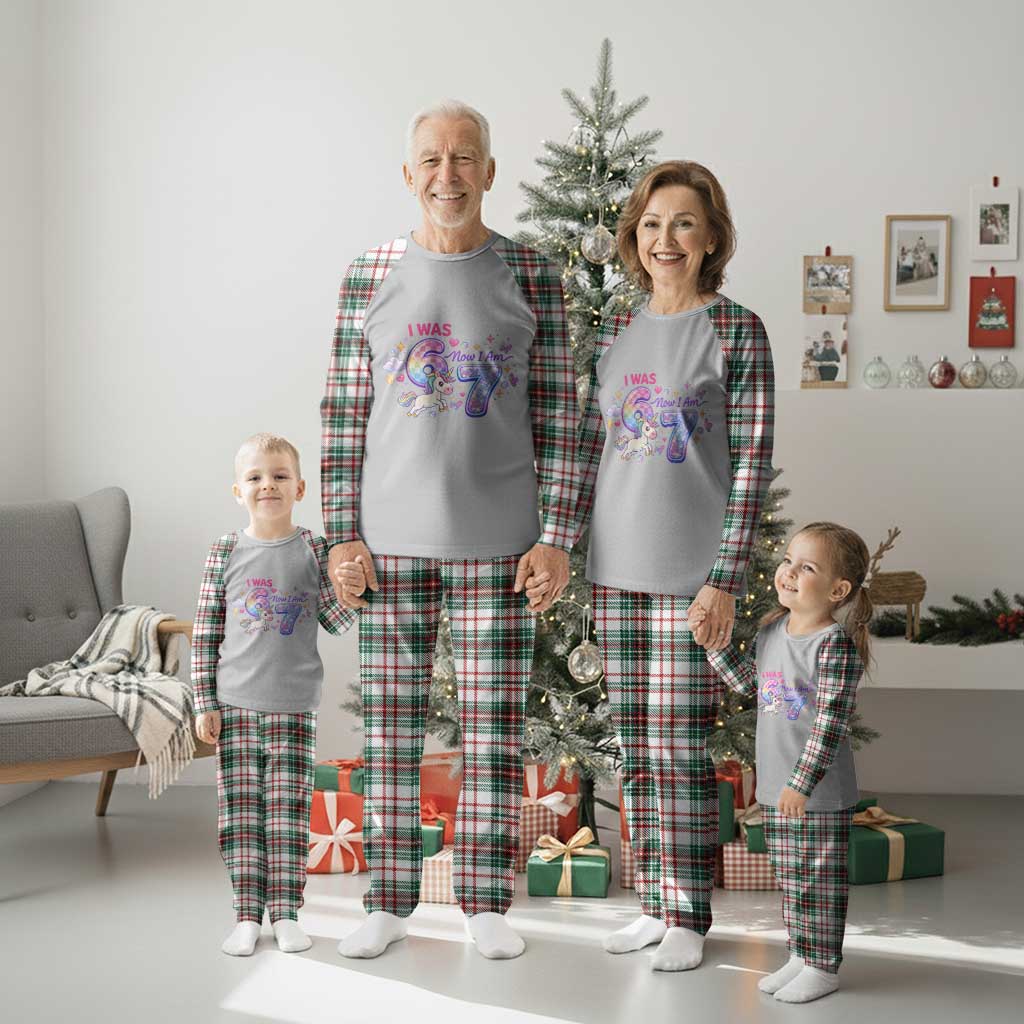 I Was 6 Now I Am 7 Plaid Pajama Set Funny Birthday Alpha Kids TS12 Christmas Plaid Print Your Wear