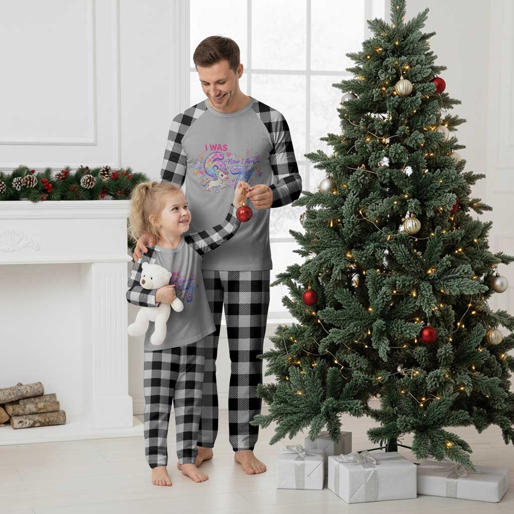 I Was 6 Now I Am 7 Plaid Pajama Set Funny Birthday Alpha Kids TS12 White Plaid Print Your Wear