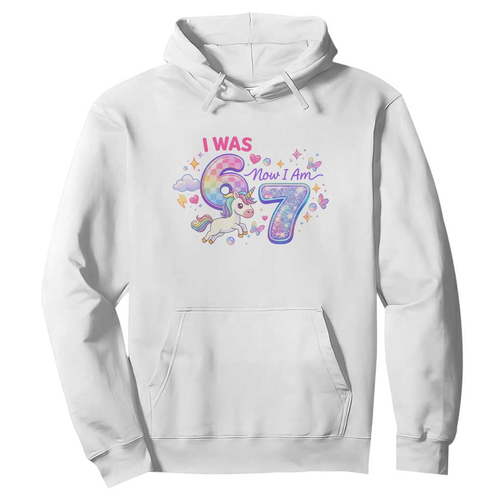 I Was 6 Now I Am 7 Hoodie Funny Birthday Alpha Kids TS12 White Print Your Wear
