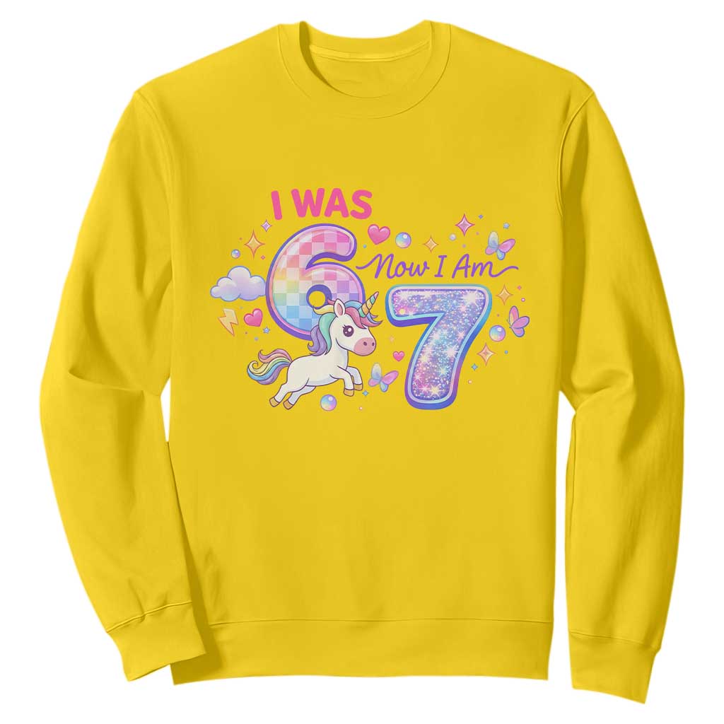 I Was 6 Now I Am 7 Sweatshirt Funny Birthday Alpha Kids TS12 Daisy Print Your Wear