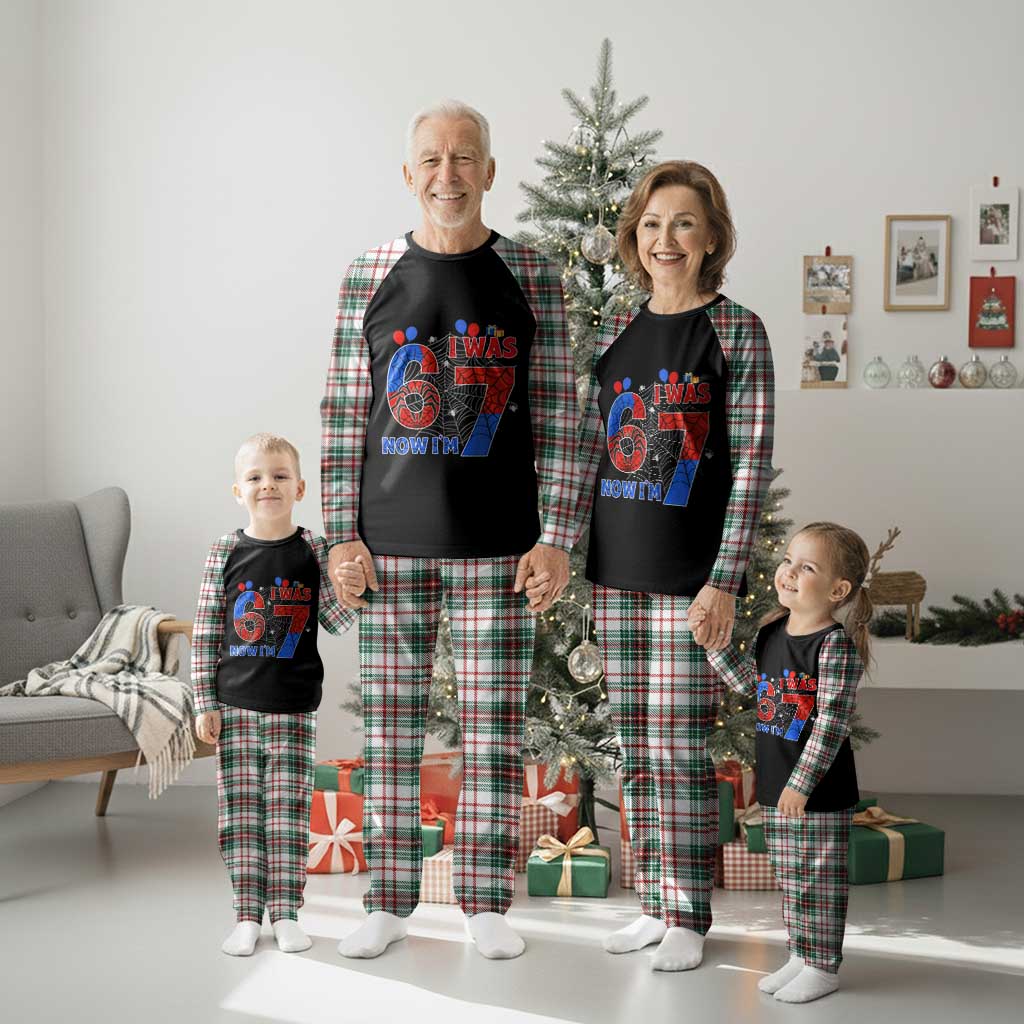 I Was 6 Now I Am 7 Plaid Pajama Set Funny Spider Birthday Boy TS12 Christmas Plaid Print Your Wear