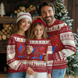 I Was 6 Now I Am 7 Ugly Christmas Sweater Funny Spider Birthday Boy TS12 Red Beige Print Your Wear