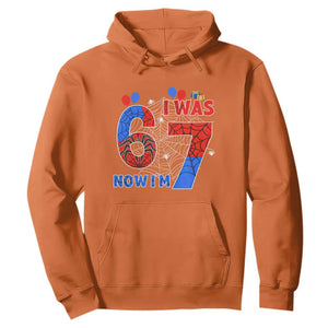 I Was 6 Now I Am 7 Hoodie Funny Spider Birthday Boy TS12 Orange Print Your Wear