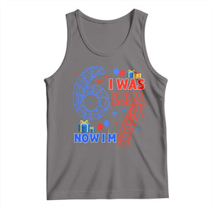 Spider Boy I Was 6 Now I Am 7 Tank Top Seventh Birthday Gift TS12 Deep Heather Print Your Wear