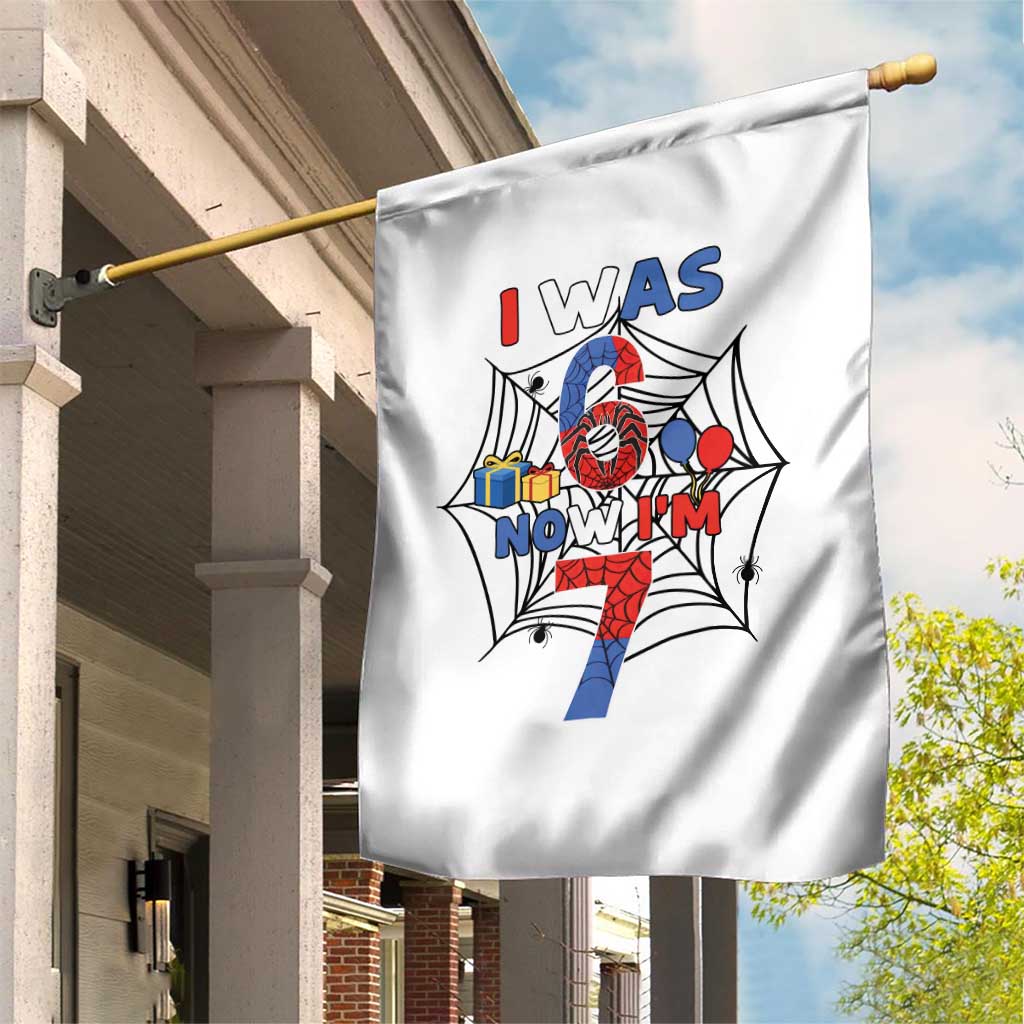 I Was 6 Now I Am 7 Garden Flag Spider Themed Birthday Boy TS12 Print Your Wear