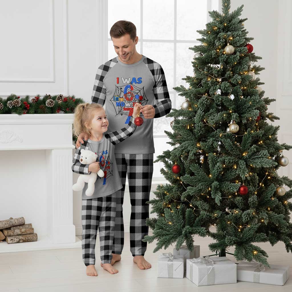 I Was 6 Now I Am 7 Plaid Pajama Set Spider Themed Birthday Boy TS12 White Plaid Print Your Wear