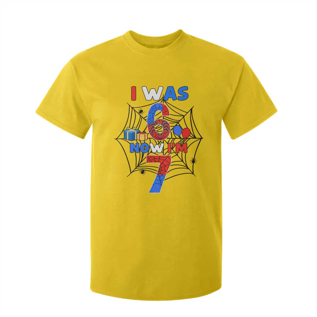 I Was 6 Now I Am 7 T Shirt For Kid Spider Themed Birthday Boy TS12 Daisy Print Your Wear