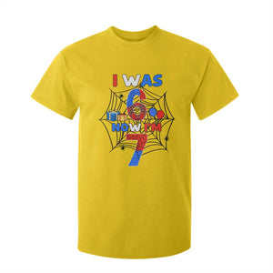 I Was 6 Now I Am 7 T Shirt For Kid Spider Themed Birthday Boy TS12 Daisy Print Your Wear