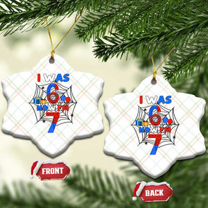 I Was 6 Now I Am 7 Ceramic Ornament Spider Themed Birthday Boy TS12 Print Your Wear