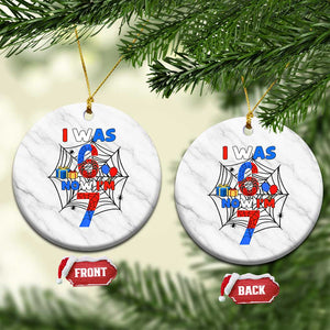 I Was 6 Now I Am 7 Ceramic Ornament Spider Themed Birthday Boy TS12 1pc White Marble Print Your Wear