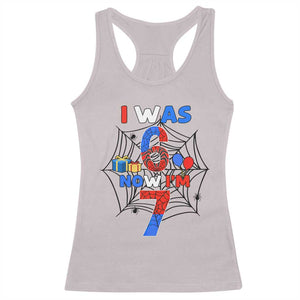 I Was 6 Now I Am 7 Racerback Tank Top Spider Themed Birthday Boy TS12 Ice Gray Print Your Wear