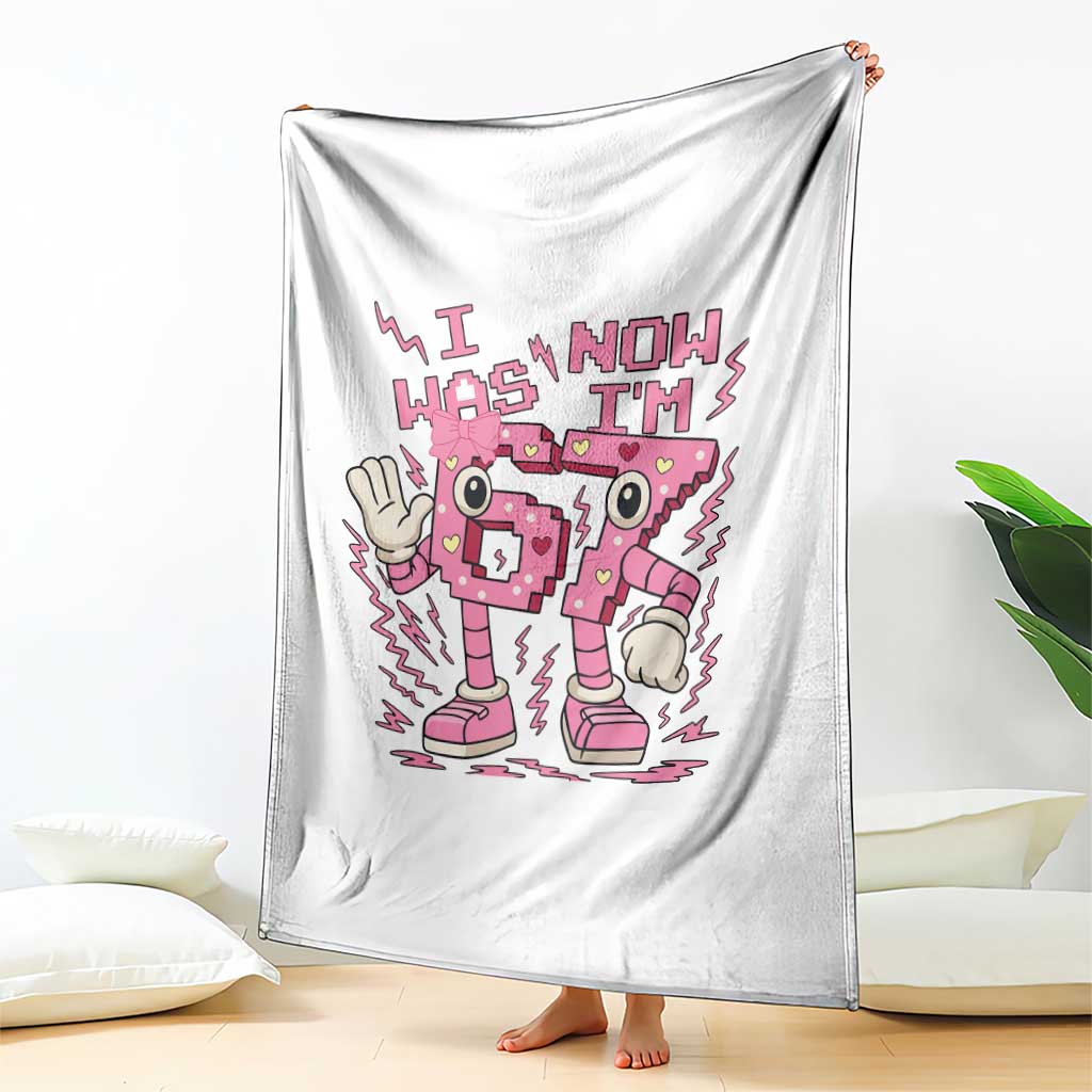 Seven Years Old Birthday Girl Throw Blanket I Was 6 Now I Am 7 TS12 Print Your Wear