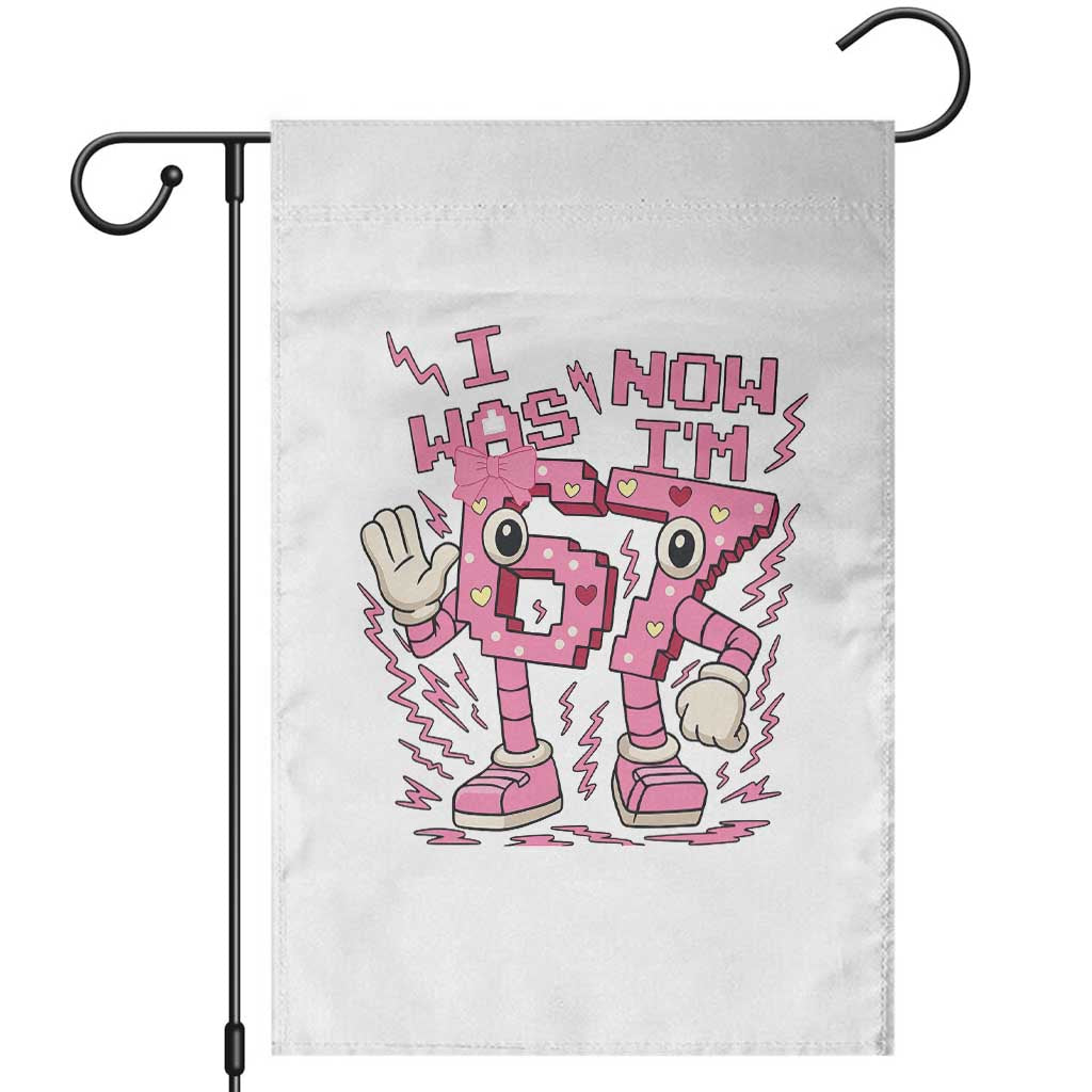 Seven Years Old Birthday Girl Garden Flag I Was 6 Now I Am 7 TS12 Black Print Your Wear