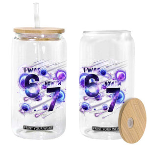 Funny Galaxy Space Birthday Glass Can I Was Six Now I Am Seven TS12 Print Your Wear