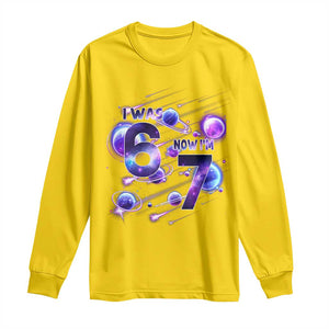 Funny Galaxy Space Birthday Long Sleeve Shirt I Was Six Now I Am Seven TS12 Daisy Print Your Wear
